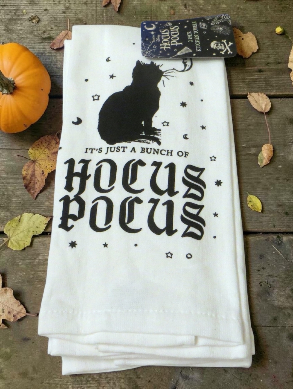 Hocus Pocus Halloween White Black Hand Towels Set Of 2 New